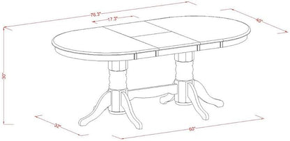 East West Furniture VAVA9-LWH-C 9 Piece Dining Set Includes an Oval Dining Room Table with Butterfly Leaf and 8 Linen Fabric Upholstered Kitchen Chairs, 40x76 Inch, Linen White