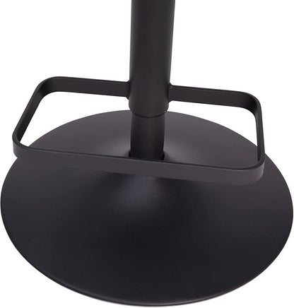 Flash Furniture Erik Comfortable & Stylish Contemporary Barstool with Rounded Mid-Back and Foot Rest, Adjustable Height - Cognac Vinyl with Black Base