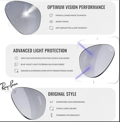 Ray-Ban RB3025 AVIATOR GRADIENT Pilot Shaped Sunglasses for Men & Women with Official RAYBAN Eyewear Kit