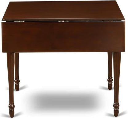 East West Furniture MZDA5-MAH-W 5 Piece Kitchen Table & Chairs Set Includes a Rectangle Dining Table with Dropleaf and 4 Dining Room Chairs, 36x54 Inch, Mahogany