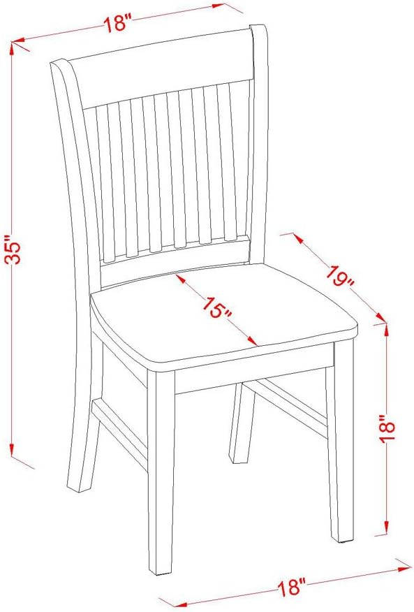 East West Furniture PSNO6C-MAH-W 6 Piece Kitchen Table & Chairs Set Contains a Rectangle Dining Room Table with Butterfly Leaf and 4 Dining Chairs with a Bench, 32x60 Inch, Mahogany