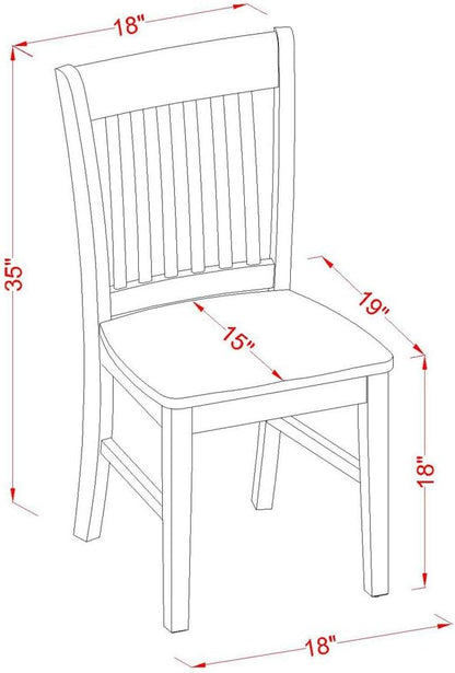 East West Furniture PSNO6C-MAH-W 6 Piece Kitchen Table & Chairs Set Contains a Rectangle Dining Room Table with Butterfly Leaf and 4 Dining Chairs with a Bench, 32x60 Inch, Mahogany