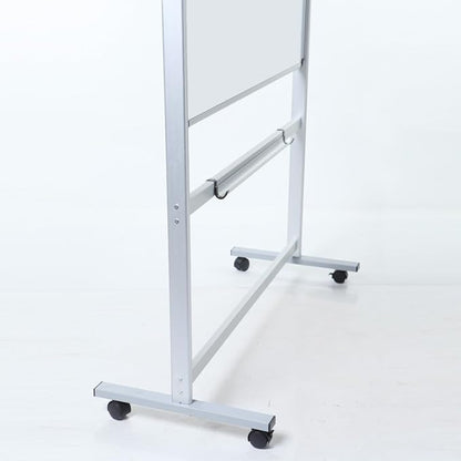 VIZ-PRO Double-Sided Magnetic Mobile Whiteboard, 60 x 48 Inches, Rolling Dry Erase Board Easel Stand on Wheels with Aluminium Frame for School Office Home 5' x 4'