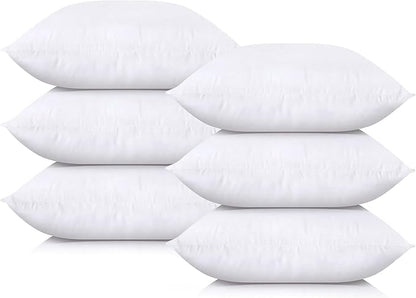 Utopia Bedding Throw Pillows (Set of 6, White), 12 x 20 Inches Pillows for Sofa, Bed and Couch Decorative Stuffer Pillow