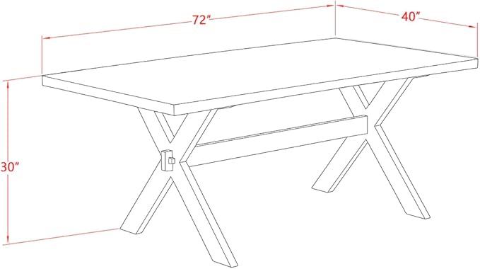 East West Furniture X677MZ606-6 6 Piece Dinette Set Contains a Rectangle Dining Table with X-Legs and 4 Shitake Linen Fabric Parson Chairs with a Bench, 40x72 Inch, Multi-Color