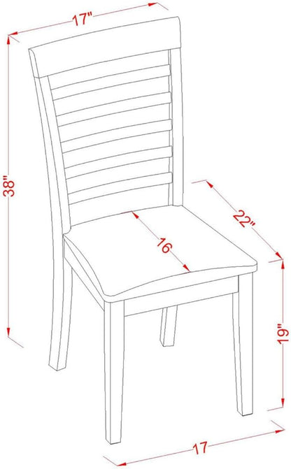 East West Furniture NOML7-MAH-LC 7 Piece Dining Table Set Consist of a Rectangle Dinner Table with Butterfly Leaf and 6 Faux Leather Dining Room Chairs, 32x54 Inch, Mahogany