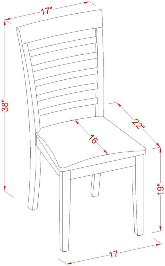 East West Furniture NOML5-MAH-LC 5 Piece Dinette Set for 4 Includes a Rectangle Dining Room Table with Butterfly Leaf and 4 Faux Leather Kitchen Dining Chairs, 32x54 Inch, Mahogany