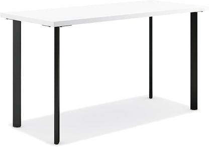 HON Coze Home Office Desks, Sturdy Table Computer Desk, 42", White Top, Black Base