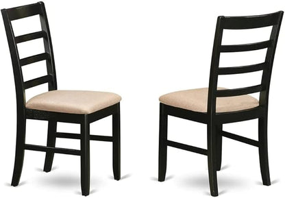 East West Furniture QUPF9-BCH-C 9 Piece Dining Table Set Includes a Rectangle Dinner Table with Butterfly Leaf and 8 Linen Fabric Dining Room Chairs, 40x78 Inch, Black & Cherry