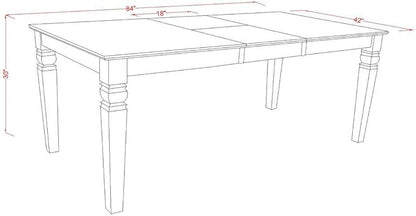East West Furniture LGCE5-LWH-15 5 Piece Kitchen Table Set for 4 Includes a Rectangle Butterfly Leaf Dining Table and 4 Baby Blue Linen Fabric Upholstered Chairs, 42x84 Inch, Linen White