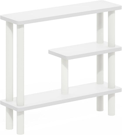 Furinno TURN-N-TUBE Bathroom Storage Shelf, 3-Tier Narrow Storage Rack, Space Saving Shelf, for Bathroom, Living Room, Entryway, White