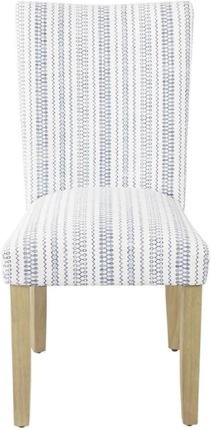 HomePop Classic Parsons Dining Chair -Blue Farmhouse Stripe (Set of 2)