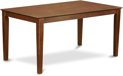 East West Furniture CAAB7-MAH-18 7 Piece Modern Dining Table Set Consist of a Rectangle Wooden Table and 6 Coffee Linen Fabric Upholstered Chairs, 36x60 Inch, Mahogany
