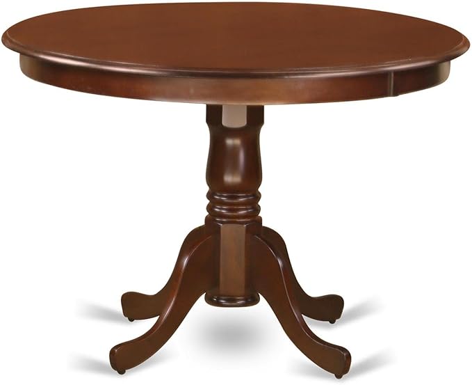 East West Furniture HLCA3-MAH-W 3 Piece Kitchen Table Set for Small Spaces Contains a Round Dining Room Table with Pedestal and 2 Dining Chairs, 42x42 Inch, Mahogany