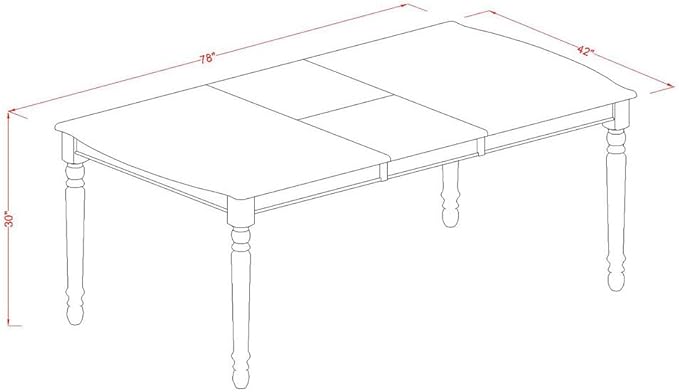 East West Furniture DOBR7-LWH-02 7 Piece Dining Table Set Consist of a Rectangle Table with Butterfly Leaf and 6 Light Beige Linen Fabric Upholstered Chairs, 42x78 Inch, Linen White
