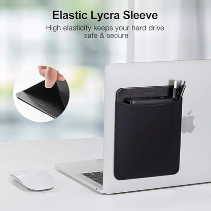 ESR Portable External Hard Drive Carrying Case, Pouch Holder for Computer Accessories, Sleeve Storage Organizer for Battery Pack, Wireless Mouse, Cables, and Earphones - Black