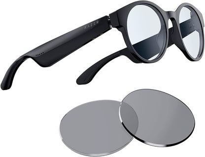 Razer Anzu Smart Glasses: Blue Light Filtering & Polarized Sunglass Lenses - Low Latency Audio - Built-in Mic & Speakers - Touch & Voice Assistant Compatible - 5hrs Battery - Round/Large
