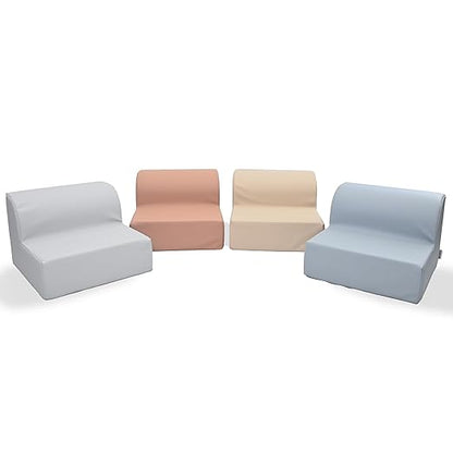 Children's Factory Library Loungers, Flexible Seating Classroom Furniture, Comfy Kids Chairs, Soothing Elements Colorway, Set of 4