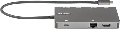 StarTech.com 9-in-1 USB C Mini Dock w/Extra Long Cable 12in/30cm for MacBook M1 M2 M3 M4 and Windows, 4K 30Hz HDMI or VGA Video, USB 5Gbps Hub, 100W PD, Gigabit Ethernet, SD/Micro SD