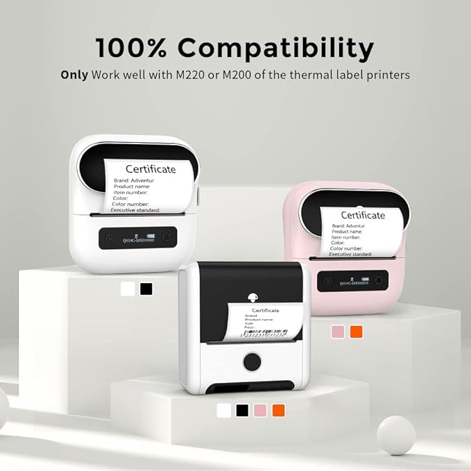Phomemo 3 Roll 2.36"x 1.57" Thermal Sticker Label, 180 Labels/Roll Compatible with M220, M250, M260,M200, M221 Printer, Strong Permanent Adhesive, for Customer Mailer, Address, Business Letter