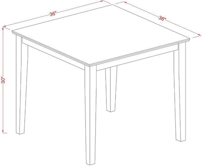East West Furniture OXSI5-LWH-15 5 Piece Dining Table Set for 4 Includes a Square Kitchen Table and 4 Baby Blue Linen Fabric Upholstered Parson Chairs, 36x36 Inch, Linen White