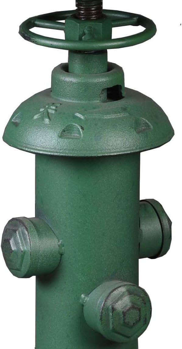 Topower Antique Industrial Round Bottom Adjustable Height Cafe Coffee Retro Vintage Stylish Water Pipe Design Pub Kitchen Bar Stool (Antique Green, PU Leather Top)