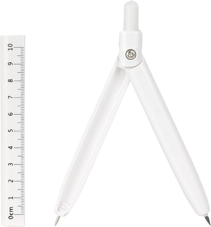 LABANCA 8 Pcs Compass Set with Protractor Rulers Pencil for Math Geometry (07734 White)