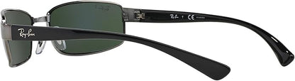 Ray-Ban RB3364 Metal Polarized Rectangular Sunglasses