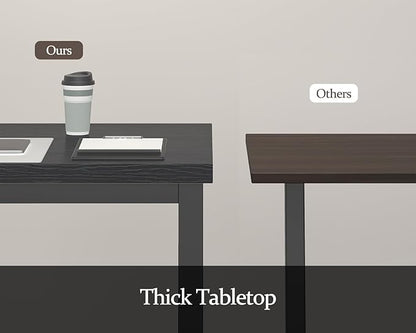 63 Inch Long Computer Desk, Home Office Desk, Modern Table for 2 Person Kids Student Gaming Computer Desk, Simple Office Table for Work,Craft, Writing, Studying, Etc., Black.