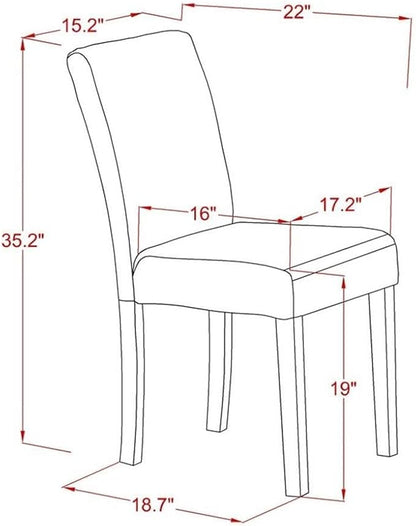 East West Furniture X697AB106-9 9 Piece Modern Dining Table Set Includes a Rectangle Wooden Table with X-Legs and 8 Shitake Linen Fabric Parson Dining Chairs, 40x72 Inch, Multi-Color