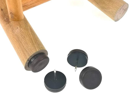 ALIMITOPIA 40pcs Furniture Glide Nail-in Thickened Nylon Chair Glide Slider Furniture Pad Floor Protector for Wooden Furniture Chair Tables Leg Feet(Φ20mm or 0.8";Brown)