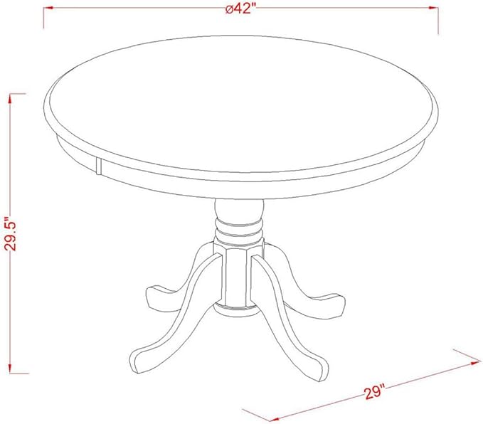 East West Furniture HLCA3-MAH-W 3 Piece Kitchen Table Set for Small Spaces Contains a Round Dining Room Table with Pedestal and 2 Dining Chairs, 42x42 Inch, Mahogany