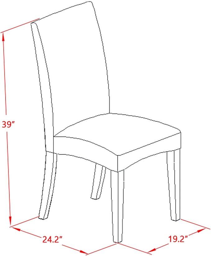 East West Furniture X697DR124-9 9 Piece Modern Dining Table Set Includes a Rectangle Wooden Table with X-Legs and 8 Black Color Linen Fabric Upholstered Chairs, 40x72 Inch, Multi-Color