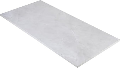 Kaboon Universal Tabletop 45.67"x23.62", Solid One-Piece Melamine Table Top, Double Desk L-Desk DIY, Home and Office, White Rock