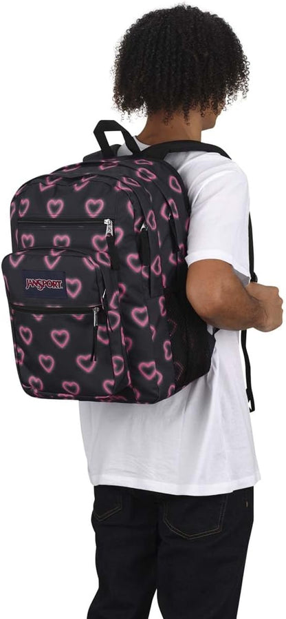 JanSport Laptop Backpack - Computer Bag with 2 Compartments, Ergonomic Shoulder Straps, 15” Laptop Sleeve, Haul Handle - Happy Hearts Black