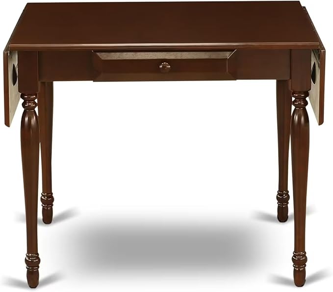 East West Furniture MZDA5-MAH-W 5 Piece Kitchen Table & Chairs Set Includes a Rectangle Dining Table with Dropleaf and 4 Dining Room Chairs, 36x54 Inch, Mahogany