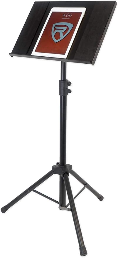 RockvilIe RLS67 Laptop/Tablet Tripod Stand w/Tilt +Grip Surface for Karaoke
