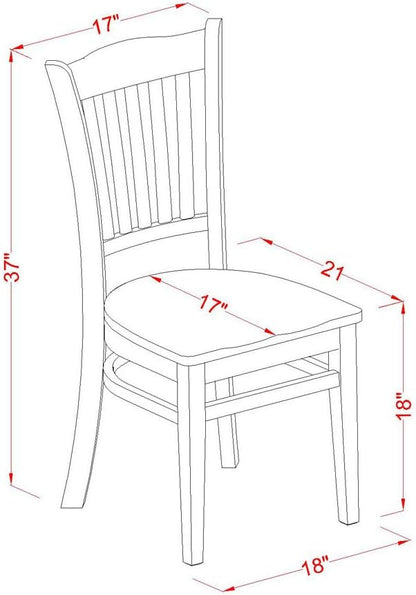 East West Furniture ANGR3-LWH-W 3 Piece Kitchen Table & Chairs Set Contains a Round Dining Room Table with Pedestal and 2 Solid Wood Seat Chairs, 36x36 Inch, Linen White