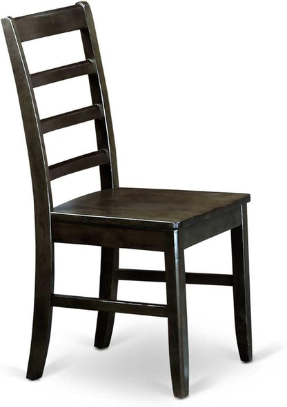 East West Furniture AMPF3-BCH-W 3 Piece Dining Table Set for Small Spaces Contains a Round Kitchen Table with Pedestal and 2 Dining Room Chairs, 36x36 Inch, Black & Cherry
