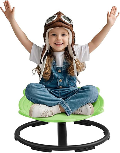 Swivel Chair for Kids, 360° Spinning Seat, Toddler Sit and Spin Wobble Chair, Sensory Balance Toys, Autism ADHD Chairs, Play Equipment Relief Motion Sickness for Boys Girls (Green)