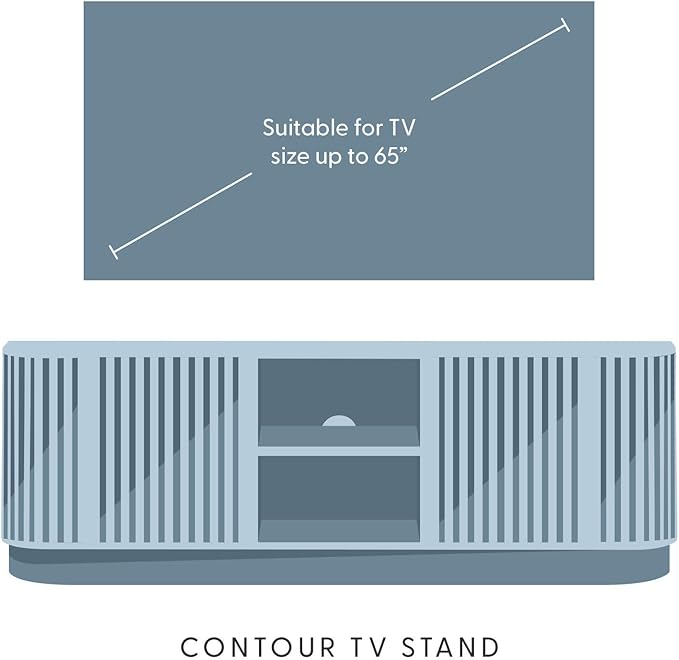 Plank+Beam Contour Wood TV Stand, Solid Wood Entertainment Console with Storage, 59" L x 16" W x 19" H, Blonde