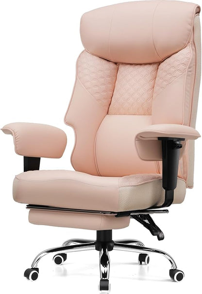GTRACING Big and Tall Office Chair 400LBS Wide Ergonomic Gaming Chair with Deluxe Embossing Designed Leather with Foot Rest,150°Reclining Adjustable Soft Armrests Pocket Spring Back Support and Pillow