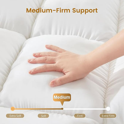 Decroom 5 Inch Memory Foam Mattress Topper Twin Size, Filled with Breathable Memory Foam Pillow Topper, Soft Fluffy Supportive Bed Mattress Pad for Back Pain Relief, 75x39x5 Inch