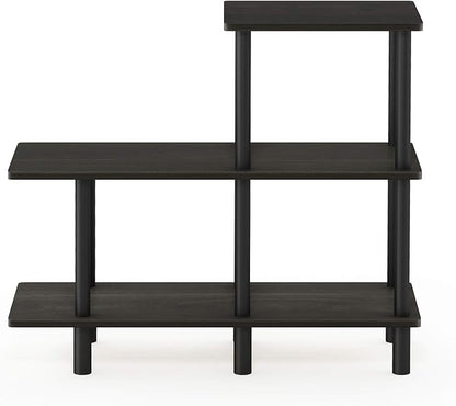 Furinno Turn-N-Tube 3-Tier Cube Ladder Shelf, Espresso/Black