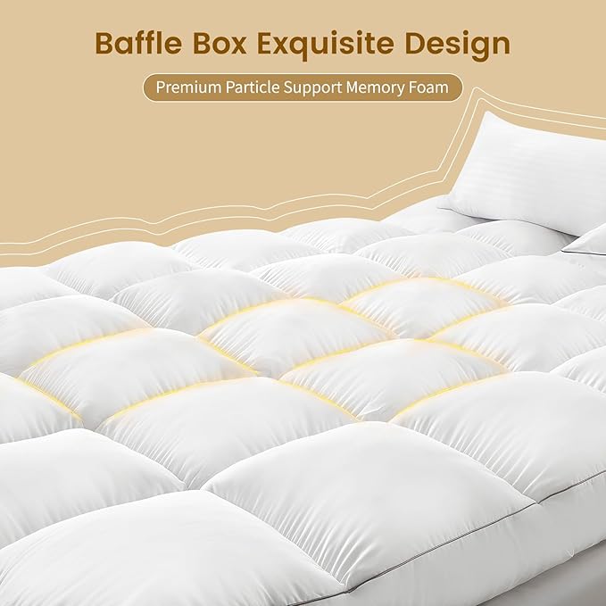 Decroom 5 Inch Memory Foam Mattress Topper Twin Size, Filled with Breathable Memory Foam Pillow Topper, Soft Fluffy Supportive Bed Mattress Pad for Back Pain Relief, 75x39x5 Inch