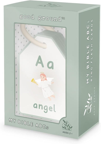 Good Ground Bible ABC Flash Cards Preschool Sunday School Toys Christian Homeschool Alphabet Ring Cards Toddler ABC Phonic Letters & Words