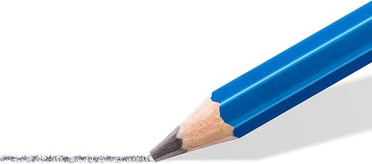 STAEDTLER Mars Lumograph 100-9B Premium Quality Pencil, Hardness 9B, Box of 12, Blue (100-9B VE)