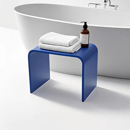 Acrylic Kids' Step Stool – Small Footstool for Bathroom, Kitchen & Bedroom, 12.5”x9.7”x9”, Holds 200lbs, Multi-Use as Toilet Stool, Shower/Water-Resistant Stool, Seating and Placing Items (Blue)