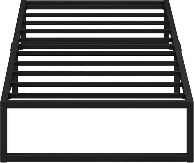 EMODA 12 Inch Twin Bed Frames No Box Spring Needed, Heavy Duty Metal Twin Platform Bed Frame, Noise Free, Easy Assembly, Black