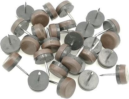 ALIMITOPIA 40pcs Furniture Glide Nail-in Thickened Nylon Chair Glide Slider Furniture Pad Floor Protector for Wooden Furniture Chair Tables Leg Feet(Φ20mm or 0.8";Brown)